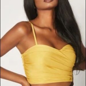 Meshki Yellow Crop Top - New Size Small